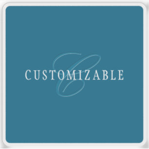 Sticker Monogramme élégant   Bleu océan