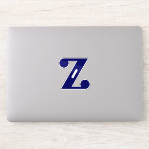 Sticker Monogramme élégant de la lettre Z bleue