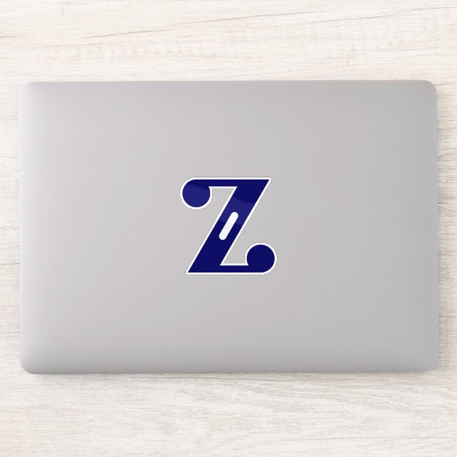 Sticker Monogramme élégant de la lettre Z bleue (Ordinateur)