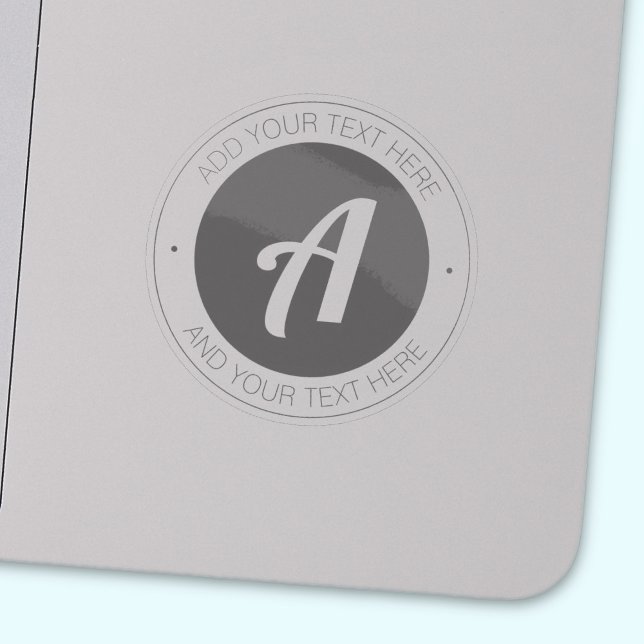 Sticker Monogramme élégant ou ajouter votre propre logo (Créateur téléchargé)
