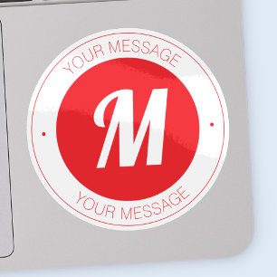 Sticker Monogramme et Modèle de texte circulaire personnal