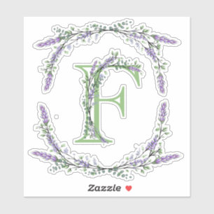 Sticker Monogramme F Lavande Eucalyptus
