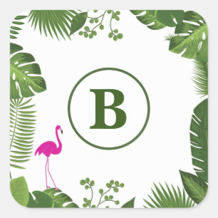 Sticker Monogramme Feuille Palm