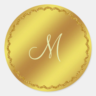 Sticker Monogramme Gold Faux Foil