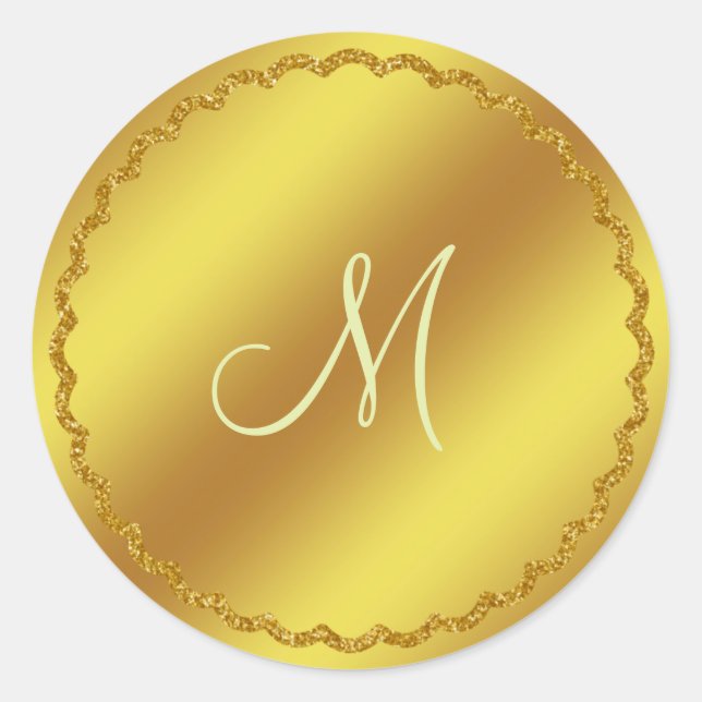 Sticker Monogramme Gold Faux Foil (Devant)