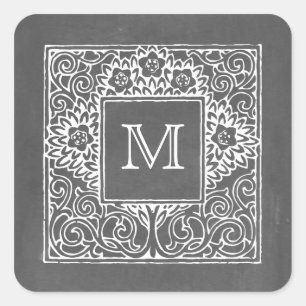 Sticker Monogramme Inspiré De Chalkboard