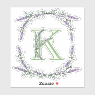 Sticker Monogramme K Lavande Eucalyptus