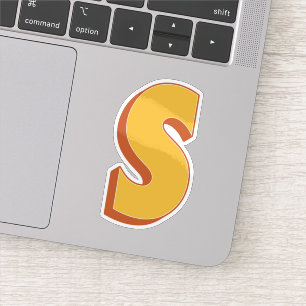 Sticker Monogramme lettre S, police initiale de type 3D gr