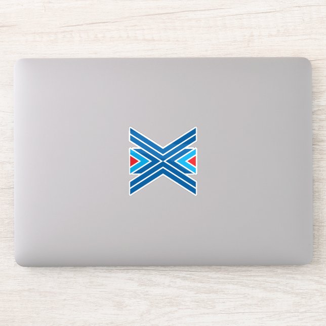 Sticker Monogramme lettre X rouge et bleu (Ordinateur)