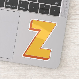 Sticker Monogramme lettre Z, police de caractères initiale