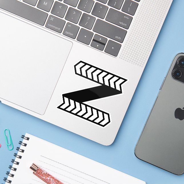 Sticker Monogramme lettre Z style Zebra Arrow (Ordinateur portable avec iPhone)
