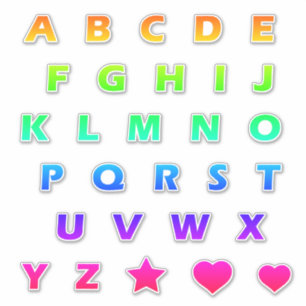 Sticker Monogramme Lumineuse Rainbow Lettres