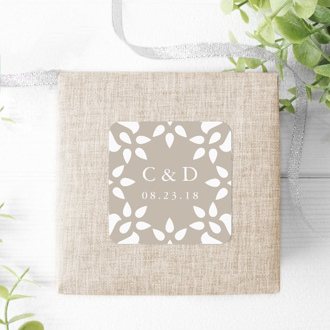 Sticker Monogramme Mariage Arabesque | Champagne (Créateur téléchargé)