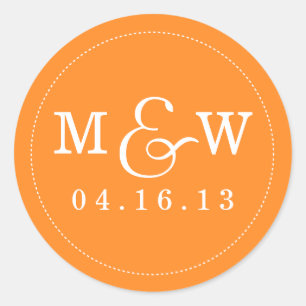 Sticker Monogramme Mariage de charme - Orange
