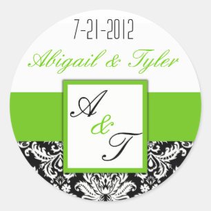 Sticker Monogramme Mariage noir vert