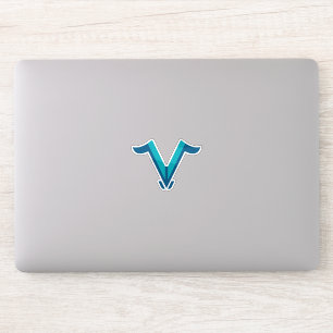 Sticker Monogramme moderne de lettre V ailée