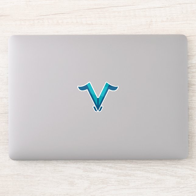 Sticker Monogramme moderne de lettre V ailée (Ordinateur)