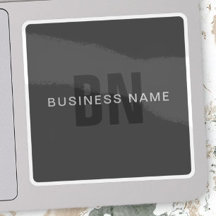 Sticker Monogramme moderne gris foncé modifiable Modèle de
