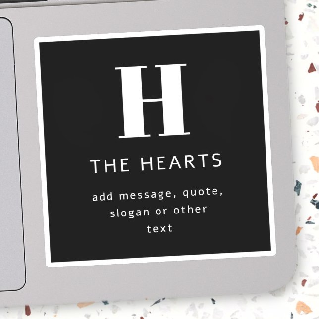 Sticker Monogramme moderne modifiable Nom et message | Noi (Créateur téléchargé)