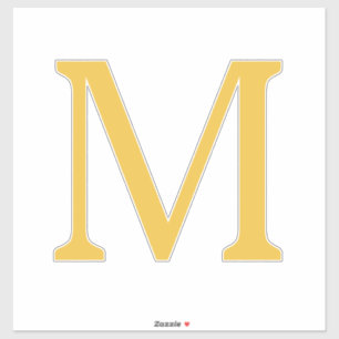 Sticker Monogramme Nom personnalisé initial Gold Golden Ye