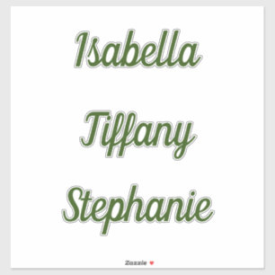 Sticker Monogramme Nom Vert Forêt Baby Shower Anniversaire