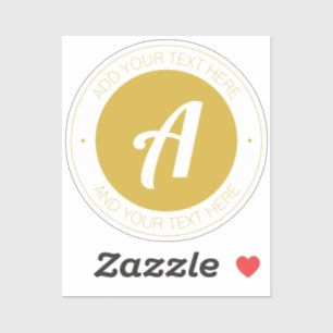 Sticker Monogramme or élégant ou ajouter un logo transpa