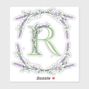 Sticker Monogramme R Lavender Eucalyptus