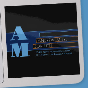 Sticker Monogramme rétro-moderne et formes et couleurs mod