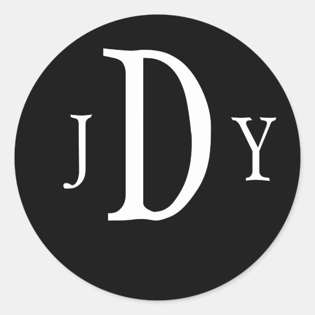 Sticker Monogramme rond Preppy (Devant)