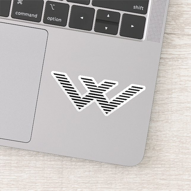 Sticker Monogramme W de lettre de ligne minimal unique cré (Détail)