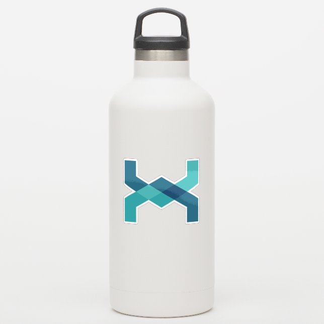 Sticker Monogramme X Lettre Classique Bleue (Gourde)