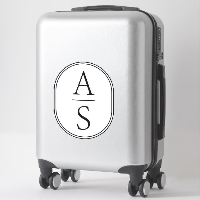 Sticker Monogrammes Initiales Bagages simples modernes (Sur valise)