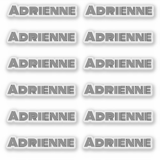 Sticker Monoline Big Letters Nom personnalisé (Devant)