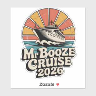 Sticker Monsieur Croisière Booze 2026 Rétro Vintage Couple