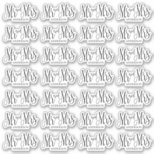 Sticker Monsieur et Madame noir et blanc. Écriture de mari