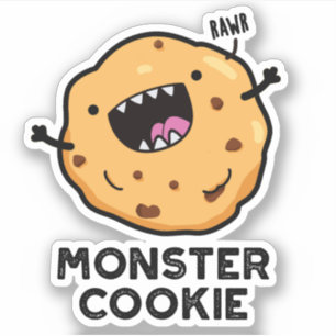 Sticker Monster Cookie Funky Food Pun