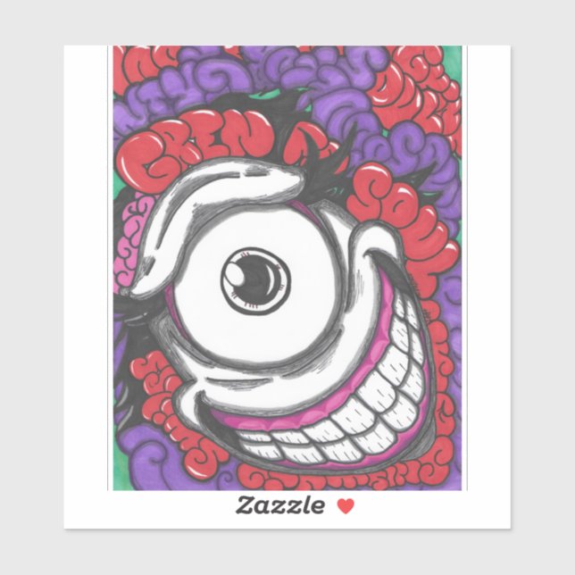 Sticker Monster Grin pour l'âme Vinyl (Feuille)
