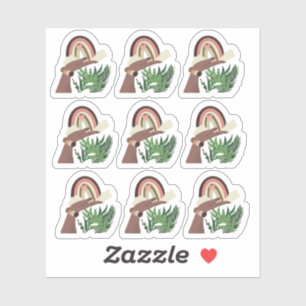 Sticker Monstera Arc-en-ciel Bohemian Girl