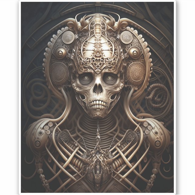 Sticker Monstre crâne Squelette Horreur (Devant)