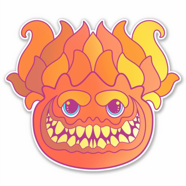 Sticker Monstre de feu (Devant)
