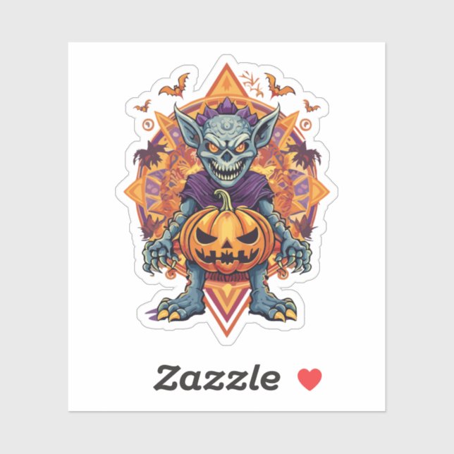 Sticker Monstre effrayant d'Halloween (Feuille)
