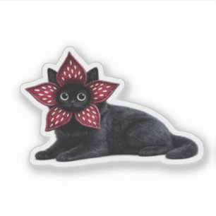 Sticker Monstre Inconnu Chat Noir   Chat Fantastique Sombr