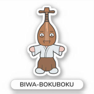 Sticker Monstre japonais Biwa Lute Man Yokai