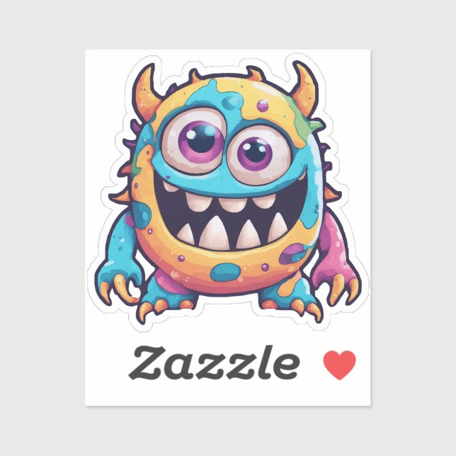 Sticker Monstre mignon (Feuille)