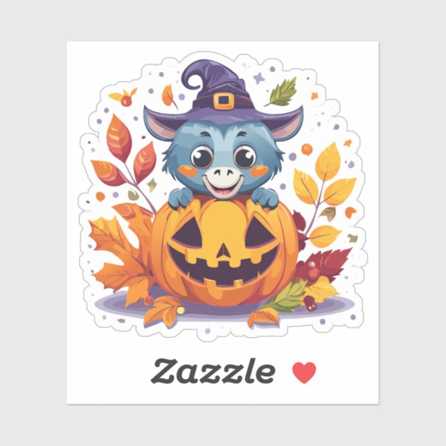 Sticker Monstre ridicule d'Halloween (Feuille)