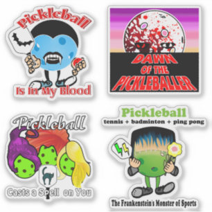 Sticker Monstres de pickleball sorcières vampires zombies
