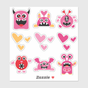 Sticker Monstres de Saint Valentin