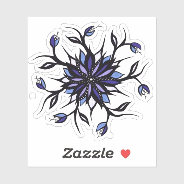 Sticker Monstres Et Dents De Mandala Floral Gothique (Feuille)