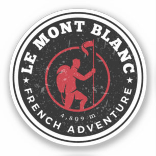 Sticker Mont Blanc randonnée aventure française - Monte Bi