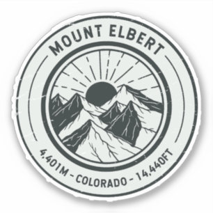 Sticker Mont Elbert Colorado Voyage Randonnée Ski